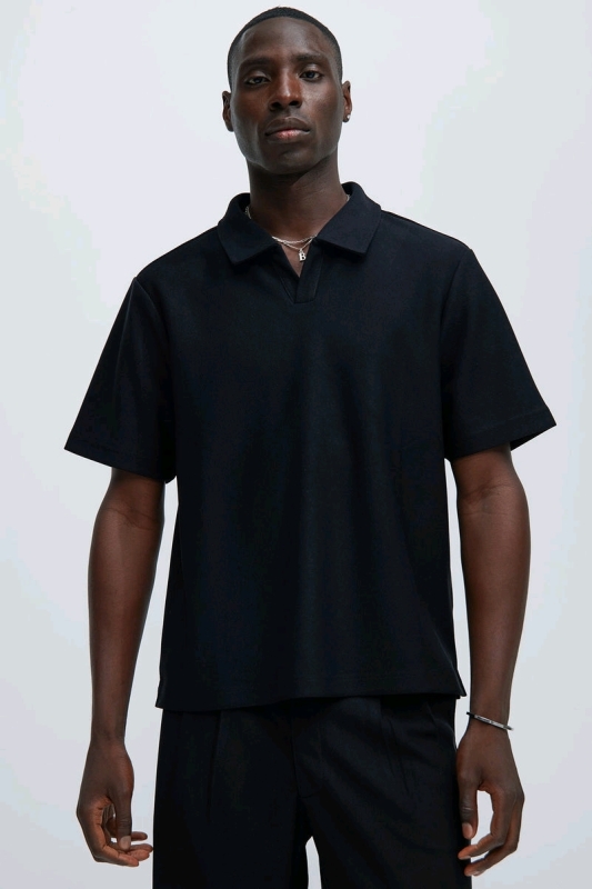 New Size XL Nova Turner Short Sleeve Polo Top - Black