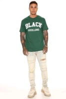 New Size XXL Nova Men's Black Excellence Varsity Shirt Sleeve T-shirt- Green