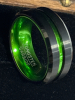 New Green Tungsten Black Ring Stamped Tungsten Carbide Size 7 - 2