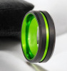 New Green Tungsten Black Ring Stamped Tungsten Carbide Size 7 - 3