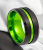 New Green Tungsten Black Ring Stamped Tungsten Carbide Size 7 - 4