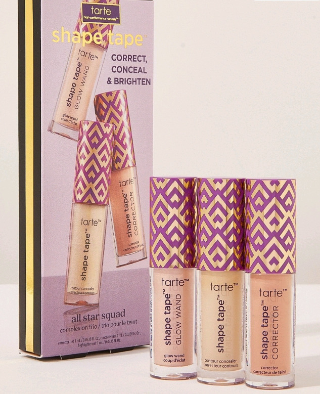 New TARTE Shape Tape All Star Squad Complexion Trio : 2N Light Neutral, Peach & Alight | 1ml ea