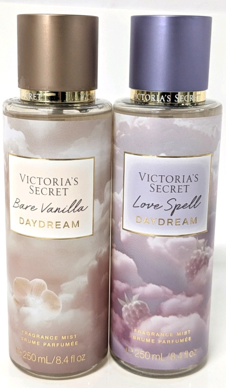 2 New* VICTORIA'S SECRET Daydream Bare Vanilla & Love Spell Fragrance Mists &bull; 250ml* ea
