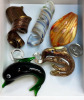 Murano / Dichioic / Hand Blown / Lampwork 5 Glass Pendants Two Are Dolphins Chain Included - 2