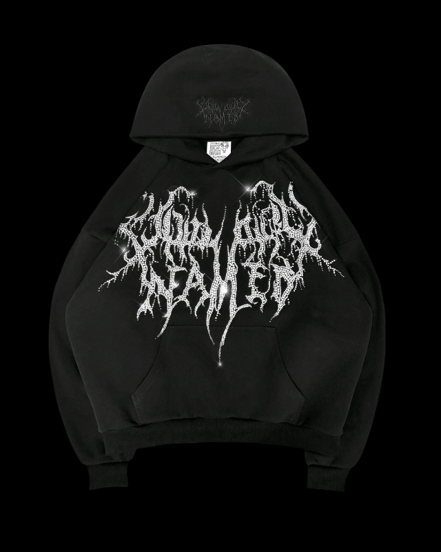 New Size XS | NAMED COLLECTIVE Oversized Goth Cold Heart Rhinestone Hoodie | Retails for $167.63