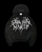 New Size XS | NAMED COLLECTIVE Oversized Goth Cold Heart Rhinestone Hoodie | Retails for $167.63