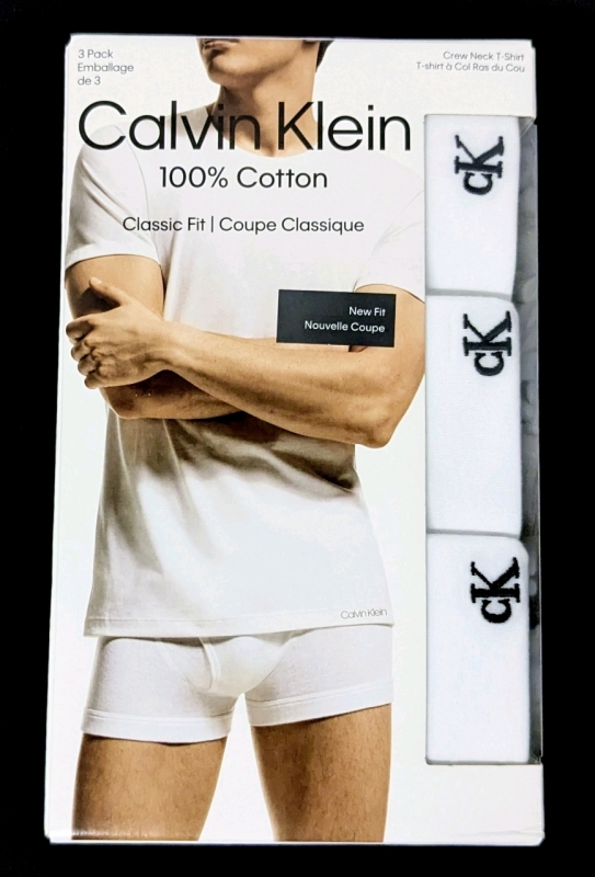 New Size Small | CALVIN KLEIN 3-Pack 100% Cotton Crew-Neck T-Shirt