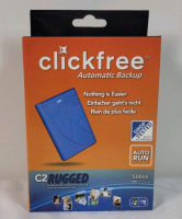 New - Clickfree Automatic Backup 500gb External Hard Drive Portable Backup . Sealed