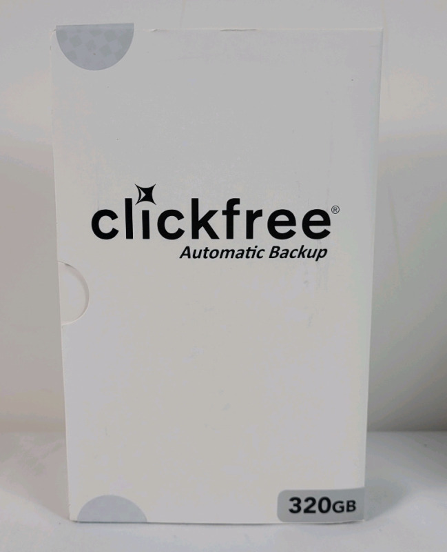New - Clickfree Automatic Backup 320gb External Hard Drive Portable Backup . Sealed