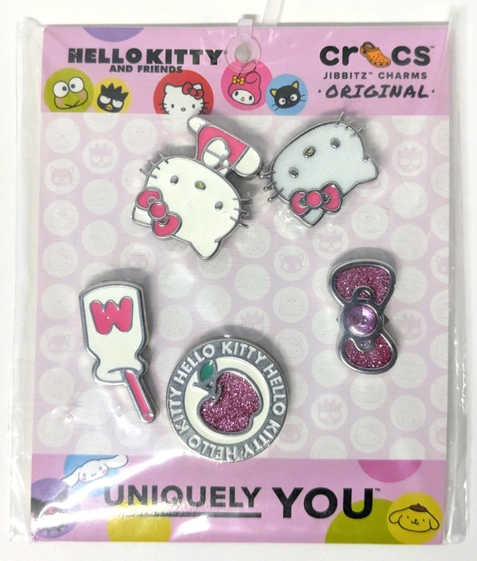 New CROCS Authentic Original Jibbitz 5-Pack HELLO KITTY & FRIENDS Elevated Metal | Up to 1.25" Diameter