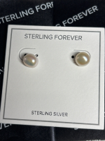 New 925 Sterling Silver Baroque Pearl Stud Earrings