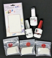 New UV Gel, Fake Nails & Decals | KUOA Soak-Off Base & Top Coats (15ml ea), Canvas Bling "Spiritual Gangster" Gel Polish & 50 each #4, #5, #6 Fake Nails