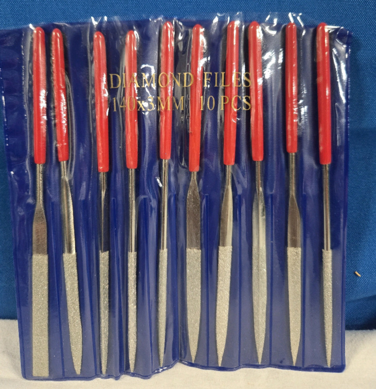 New | 10Pcs Diamond File Set | 140x3mm | Measures 5.5" Long