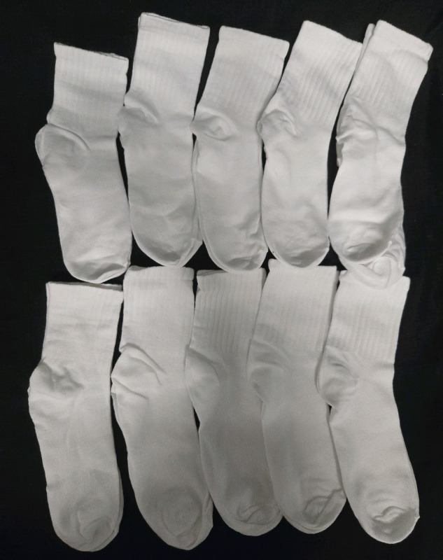 10 New Pairs Of White Crew Socks | One Size Fits Most