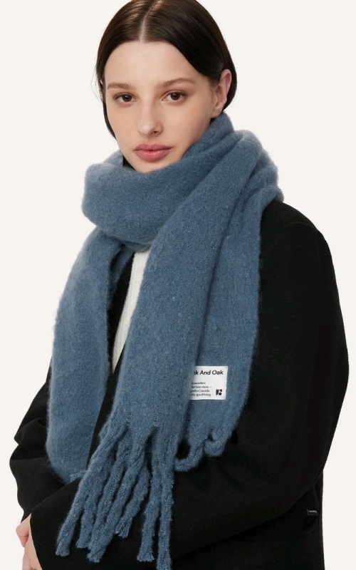 New FRANK and OAK 1The Fuzzy Scarf in China Blue | Retails for $79.50 | One Size Fits Most