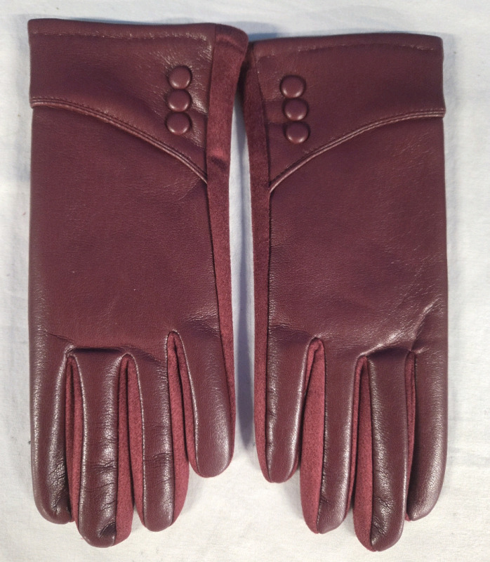 New | Womens Leather Like Gloves | One Size Fits Most