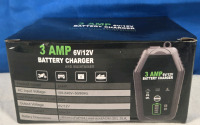 New | 3-Amp Car Battery Charger & Maintainer | 6V/12V