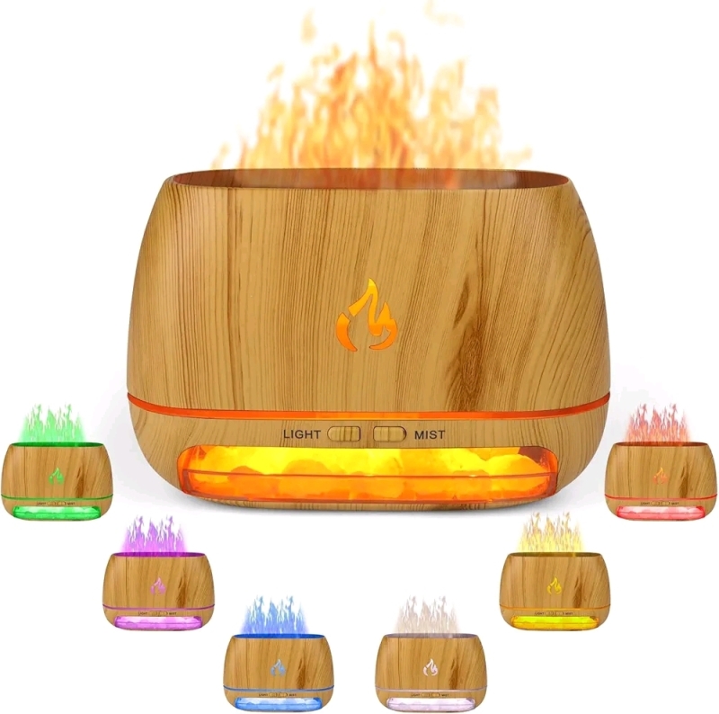 New Flame Aromatherapy Machine - Himalayan Salt Rock Scent Diffuser, Ultrasonic Essential Oil Diffuser, Simulation Flame Humidifier, Colourful Light Mist Diffuser, Aroma Diffuser 200ml Model 227