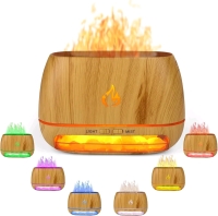 New Flame Aromatherapy Machine - Himalayan Salt Rock Scent Diffuser, Ultrasonic Essential Oil Diffuser, Simulation Flame Humidifier, Colourful Light Mist Diffuser, Aroma Diffuser 200ml Model 227