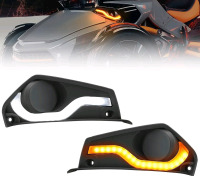 Can-Am Spyer F3 Fog Lamps Cover with LED Daytime Running Lights for Can Am Spyder F3 2015-2020, Fog Lights Cover with LED DRL Turn Signal Lights Kit Accessory , Pair . Retail $150