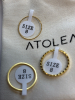 Trio of Three 18K Gold PVD Stainless Rings Size 8 Hammered Beaded & Twisted Design - 3