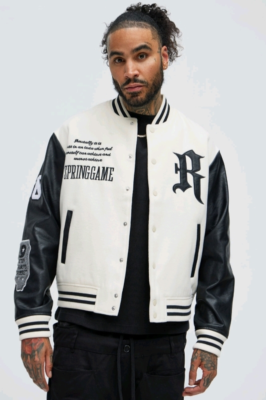 New Men's Small | NOVA MEN Spring Game Varsity Jacket (Cream) | Retails for $96!