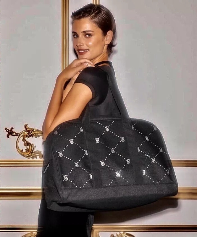 New VICTORIA'S SECRET Large Silver & Stone Black Tote Bag | 18" x 9" x 13" Tall Retails for $60.00 US