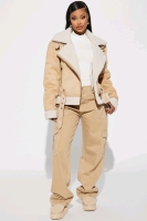 New Size XL | FASHION NOVA Raya Moto Jacket (Tan) | Retails for $88