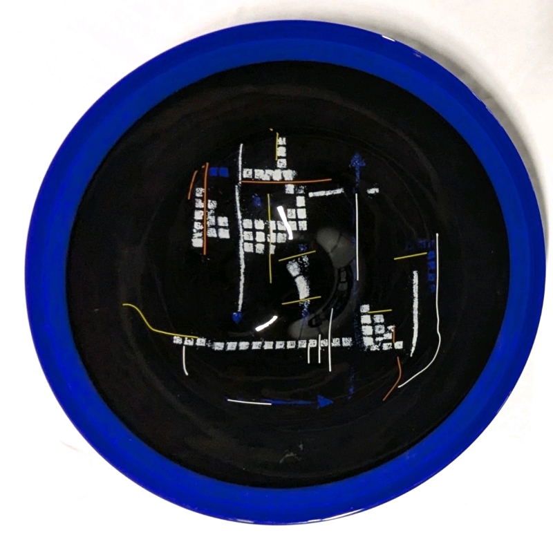 Signed Stunning Large Modernist Art Glass Bowl | 17.25" Diameter x 2.25" Tall