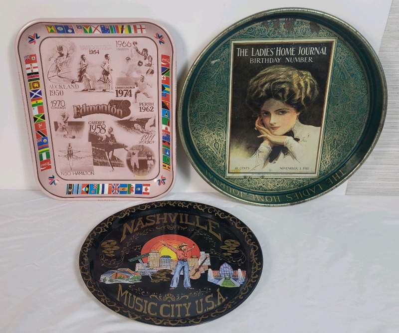 Vintage Bar Tray Lot , Three (3) Trays