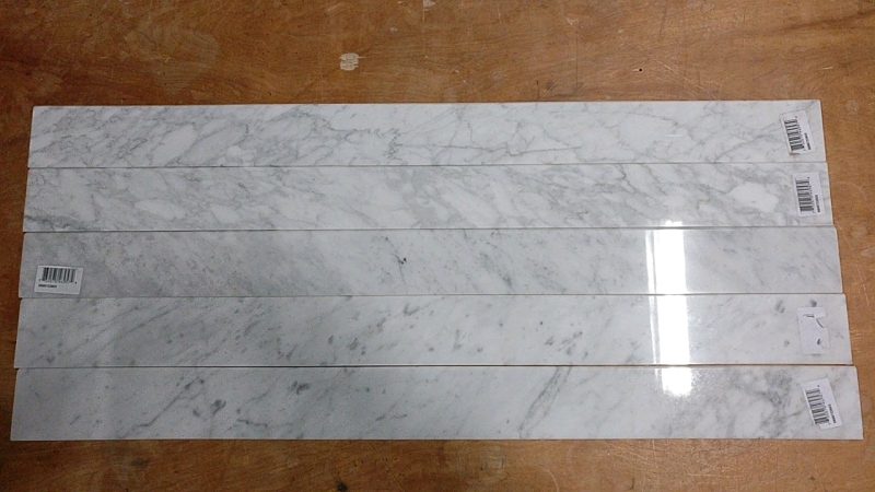 New - 5 Polished Marble Slabs - 36"X3"x.25"