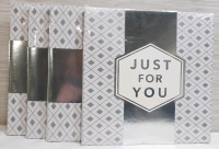 4 New Hallmark White & Silver "Just For You" Two Pack Gift Boxes (10"x10"x4")