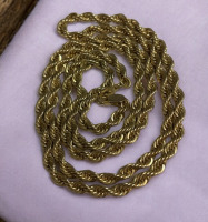 14KGP Yellow Gold Substantial 28 Inch Rope Chain