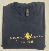 New Size Large Embroidered 2025 Papa Bear Sweat Shirt