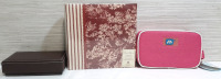 Lot of Indoor Household Items, Including a Photo Album (Holds 200 Photos), Brown Laura Secord Box & Pink Ice Pop Bag