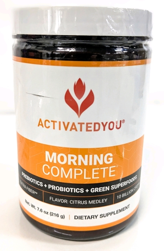New ActivatedYou MORNING COMPLETE Pre + Probiotics & Green Superfoods Dietary Supplement: Citrus Medley &bull; 216g | Retails $75+