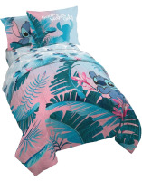 New Full / Queen Size | Disney Lilo & Stitch Floral Fun 7 Piece Bed Set - Includes Reversible Comforter & Sheet Set Bedding - Super Soft Fade Resistant Microfiber | * Retails For 89.99 *
