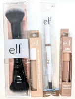 New E.L.F. | Liquid Bronzer & Contour Duo Brush, Hydrating Camo Concealer (Fair Beige, 6ml), Waterproof Instant Lift Brow Pencil (Taupe), Camo Color Corrector (Peach, 2.8ml)