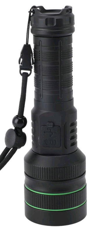 New | Rechargeable High Power Flashlight | USB Charge, Zoom In & Out
