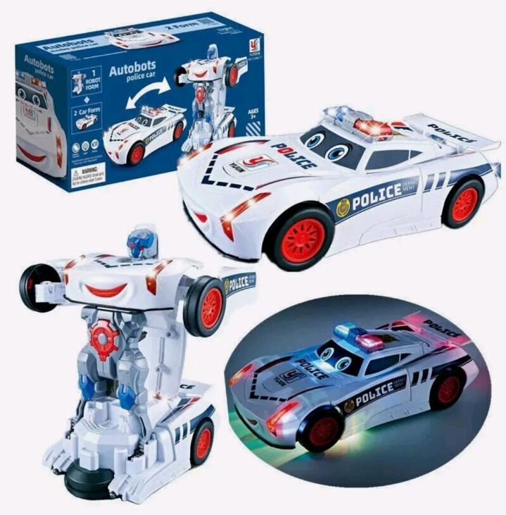 New | Electric Universal Deformation Autobots Toy Car |2024 New Transform Police Cars for Kids