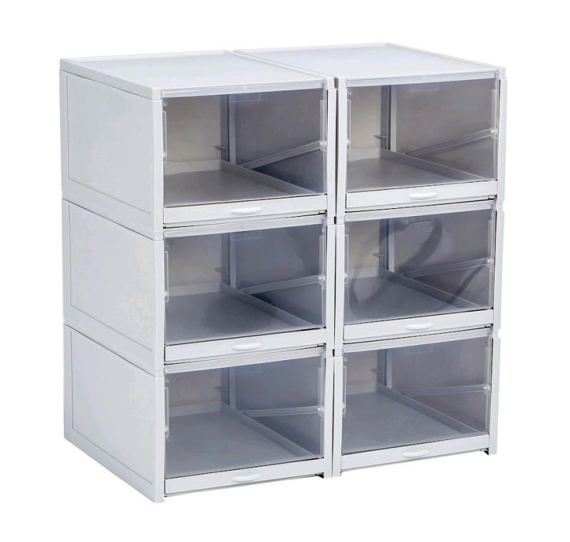 New OrganizeMe Set Of 6 Sliding Shoe Bins