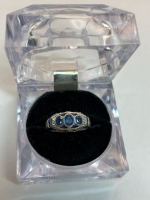 14K White Gold Sapphire Diamond Ring Appraisal From Feb 18 2016 Size 8 Stamped