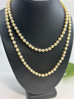 Vintage 14K Gold Clasp Fresh Water Pearl Necklace Knotted 34 Inch