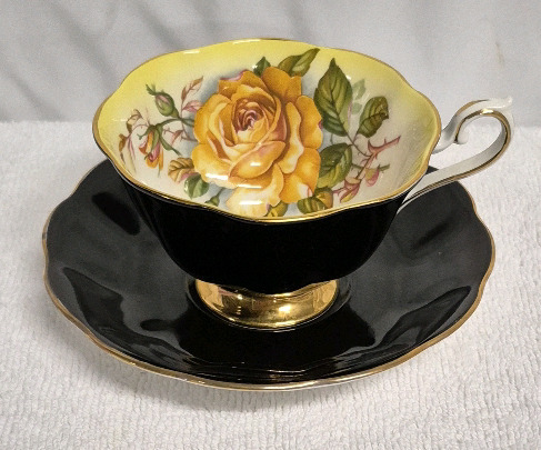 Rare Vintage Royal Albert Teacup & Saucer Cabbage Rose Yellow Milady Series
