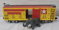 Bachmann G Gauge All Star Circus Emmett Kelly, Jr. Circus Elephant Stock Car w/Elephant