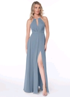 New Size A6 Azazie Evalleen Dusty Blue Floor length Dress - Retails for Over 120$