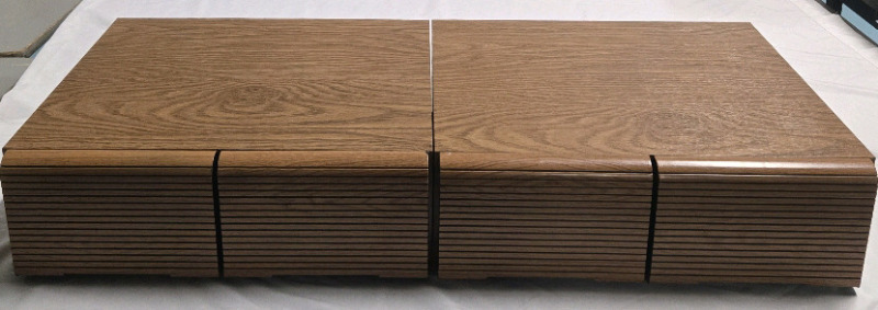 2 VHS Storage Chests with 22 Slots For VHS Tapes Measures 17.5" x 16" x 6" ea