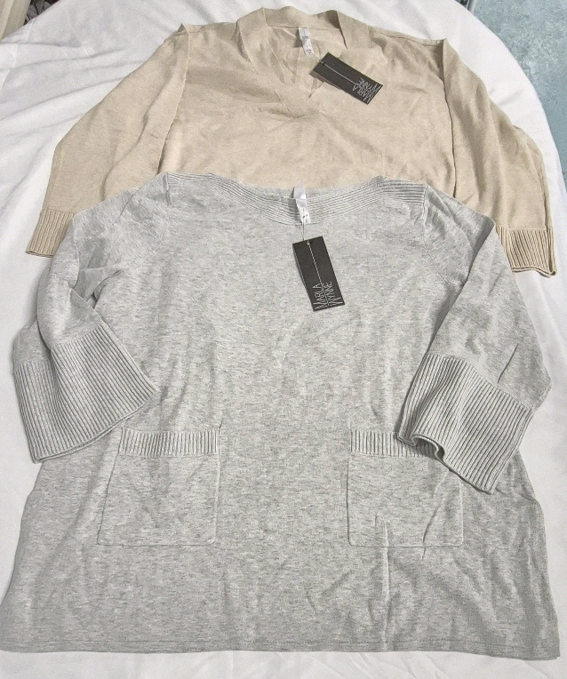 2 New Women's sz 3X Sweaters by Marla Wynne