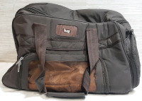 New Lug Brown Travel Tote Bag (18" Wide, 12" Tall) with Toiletry Bag (10.5" Long & 8" Tall)