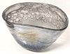 Gorgeous Art Glass Bowl & As-New Flask, Funnel & Shot Glass Set Engraved with Cursive "G" &bull; Bowl 11" x 7.5" x 7.15" - 4